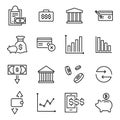 Set of premium investments icons in line style. Royalty Free Stock Photo