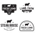 Set of premium lamb labels, badges and design elements. Logo for butchery, meat shop, steak house, farm etc