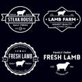 Set of premium lamb labels, badges and design elements. Logo for butchery, meat shop, steak house, farm etc