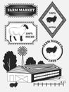 Set of premium lamb labels, mutton, badges and design elements. Vector