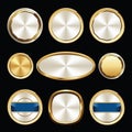 Set of Premium Luxury Gold and White Seal and Badges Royalty Free Stock Photo