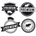 Set of premium meat badges