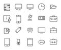 Set of premium office icons in line style.