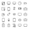 Set of premium office icons in line style.