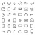 Set of premium office icons in line style.