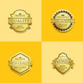 Set of Premium Quality Best Gold Labels Guarantee Royalty Free Stock Photo