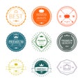 Set of premium quality labels and badges vector