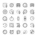 Set of premium time icons in line style.