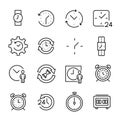 Set of premium time icons in line style