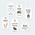 Set of premium vintage farm tags, labels, illustration