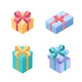 Set of presents - modern vector colorful isometric elements Royalty Free Stock Photo