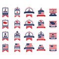 Set of presidential election labels. Vector illustration decorative design