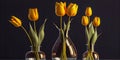 set of pretty yellow tulips