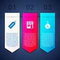 Set Price tag with Free, Market store and Discount percent. Business infographic template. Vector