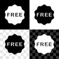 Set Price tag with an inscription Free icon isolated on black and white, transparent background. Badge for price. Promo Royalty Free Stock Photo