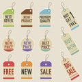 Set of price tags with different shape and text vector illustration