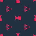 Set Priest and Krampus, heck on seamless pattern. Vector