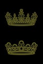 set of princess crowns, 3 mm rhinestone application, pattern width 253 mm