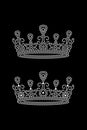 set of princess crowns, 2 mm rhinestone application, pattern width 180 mm