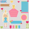 Set of princess stickers