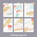 Set of printable journaling cards for scrapbook