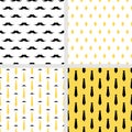 Set of printable vector seamless hipster patterns