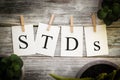 The Word STDS Concept Printed on Cards Royalty Free Stock Photo