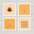 Set of 4 Prints. Home decor. Autumn decor, hedgehog, apples. Wall art. Digital Printable Poster