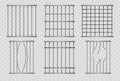 Set Of Prison Bars On Transparent Background. Realistic 3d Vector Image Includes Various Styles And Shapes Of Bars Royalty Free Stock Photo