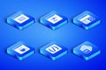 Set Processor, Binary code, Programming language syntax, Software, Page with 404 error and Debugging icon. Vector Royalty Free Stock Photo
