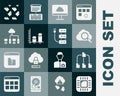 Set Processor with CPU, Folder tree, Search cloud computing, Cloud technology data transfer, Data analysis, Computer Royalty Free Stock Photo