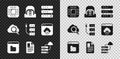 Set Processor with CPU, Hangar servers, Server, Data, Web Hosting, Browser files, File document, Network cloud