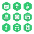 Set Processor with CPU, Hierarchy organogram chart, Server, Data, Web Hosting, File missing, Cloud technology data Royalty Free Stock Photo