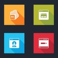 Set Processor, Search engine, Create account screen and icon. Vector