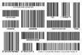 Set of product barcodes. Identification tracking code. Serial number, product ID with digital information. Store or