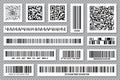Set of product barcodes and QR codes. Identification tracking code. Serial number, product ID with digital information Royalty Free Stock Photo