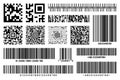 Set of product barcodes and QR codes. Identification tracking code. Serial number, product ID with digital information Royalty Free Stock Photo