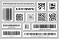 Set of product barcodes and QR codes. Identification tracking code. Serial number, product ID with digital information Royalty Free Stock Photo
