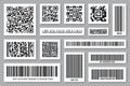 Set of product barcodes and QR codes. Identification tracking code. Serial number, product ID with digital information Royalty Free Stock Photo
