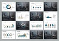 A set of professional presentation slides displaying various types Royalty Free Stock Photo