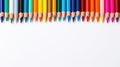 A set of professional watercolor colored pencils for drawing isolated on a white background