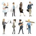 Set of professions. Collection of cartoon professions. Vector illustration for kids.