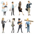 Set of professions. Collection of cartoon professions. Vector illustration for kids.