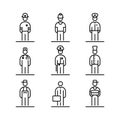 Set of professions icons avatar simple flat style illustration