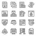 Set of Programming and Coding Linear Icons