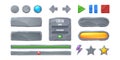 Set progress bars and game buttons gui elements Royalty Free Stock Photo