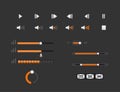 Set of progress bars. Loader and preload circle ui indicator. Load design and progress bar elements for web, app Royalty Free Stock Photo