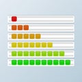 Set of progress bars. Loading indicators. Vector illustration