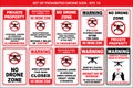 Set of prohibited drone sign -eps 10 Royalty Free Stock Photo