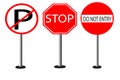 Set prohibited traffic signs illustrations stop Royalty Free Stock Photo